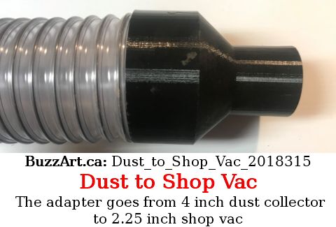 Adapter from dust collector to shop vac